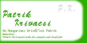 patrik krivacsi business card